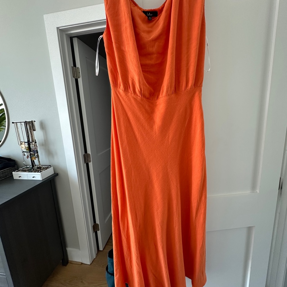 Lulu's Vibrant Orange Maxi Dress